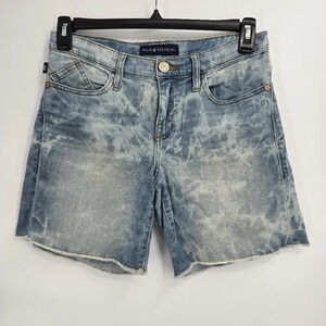 ROCK & REPUBLIC Ladies Bumper-shoot Denim Beach Shorts, Raw Hem